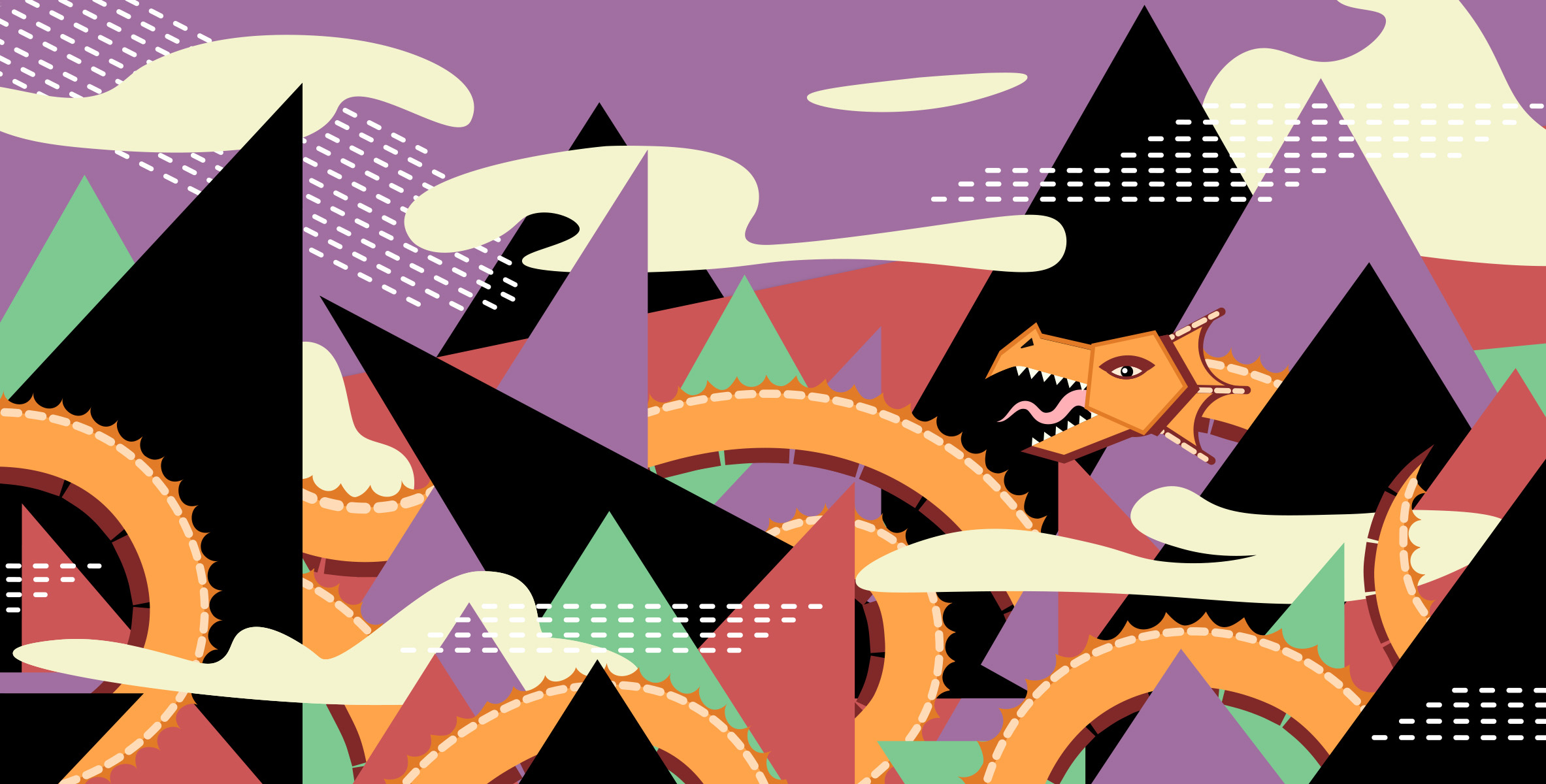 Dragon in Landscape Illustration - Su Opperman - Original Colour