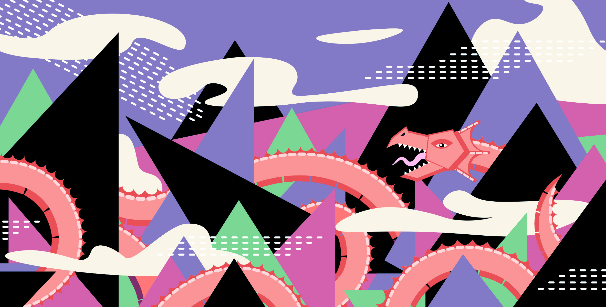 Dragon in Landscape Illustration - Su Opperman