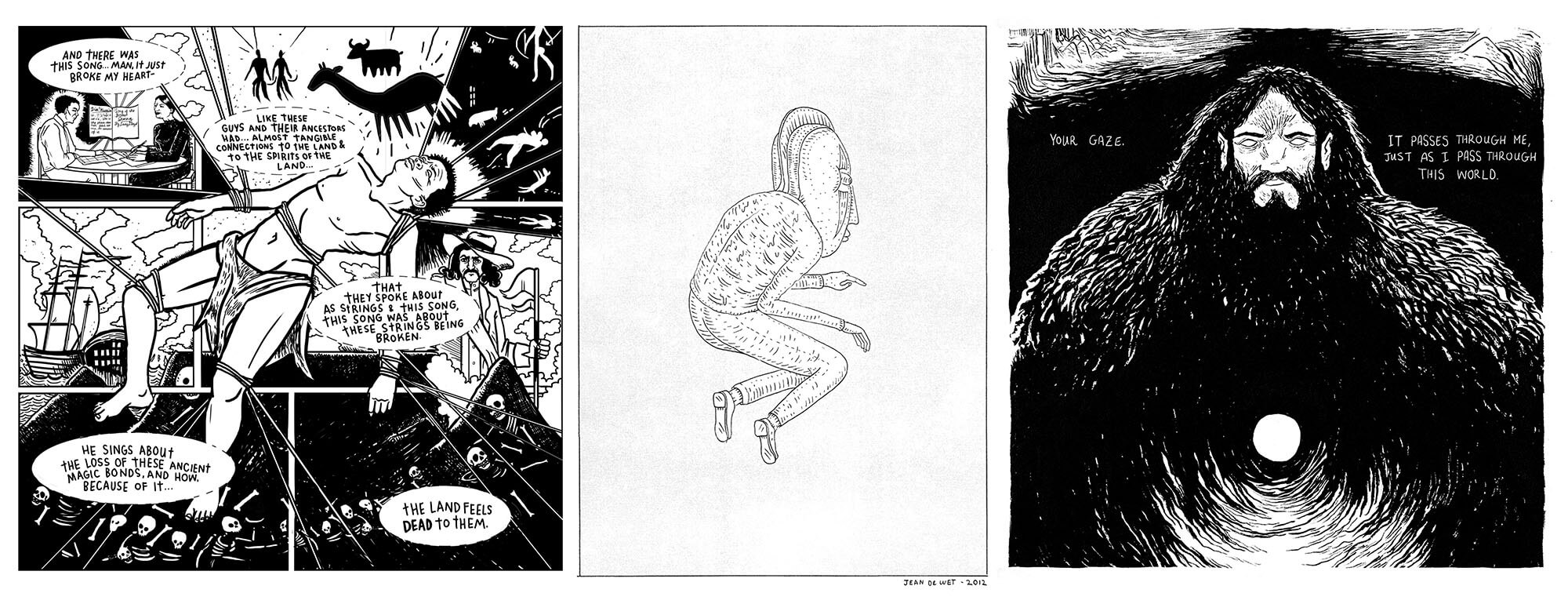 Graflit 2. Examples from the comics of Anja Venter, Jean de Wet and Ben Winfield. 